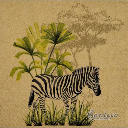 Serwetka decoupage firmy PAW zebra eko 33x33cm